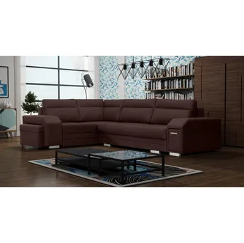Sedací souprava Falco Rohová sedací souprava ALVIN rozkládací s úložným prostorem, levá, hnědá Malmo 28