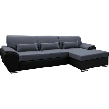 Sedací souprava Rohová sedací souprava EMILY ROH MALÝ, rozkládací s úložným prostorem, pravá, černá/tmavě šedá