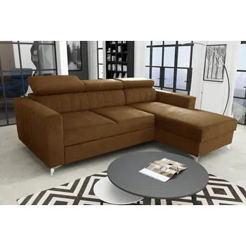 Sedací souprava Falco Rohová sedací souprava MILDRED rozkládací s úložným prostorem, pravá, hnědá