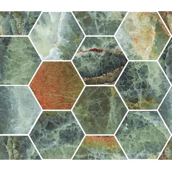 Dlažba Maxi Class Onyx Emerald Kry - dlažba mozaika šestihran 30x34,5 zelená lesklá CSAMCOEK34