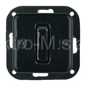 vypínač VINTAGE tlačítko (zvonek) černá hranatá bez rámečku klapka keramika S231QBX