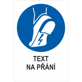 Nosit antistatickou obuv - Váš text plast 0,5 mm 300x200 mm