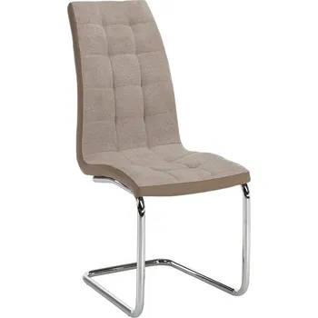 Jídelní židle Pohupovací jídelní židle SALOMA NEW, béžová látka/ekokůže béžová/chrom