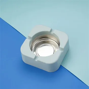 Popelník Plastový popelník v jednoduchém nordickém stylu - Modrý čtverec