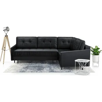 Sedací souprava Falco Rohová sedací souprava ALADIN rozkládací s úložným prostorem, pravá, černá Monolith 97