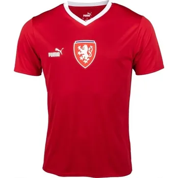 Pánské fotbalové triko Puma FACR HOME JERSEY FAN TEE M Červená, Bílá