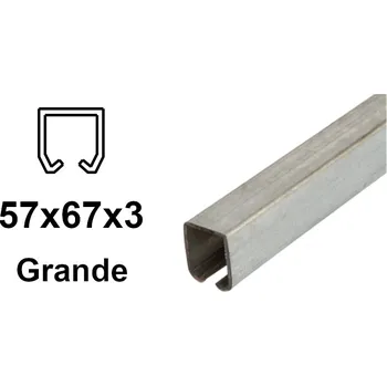 Pohon brány C-profil pro závěsnou bránu 57×67×3,0 3 m (ZB-CP57x67G-3)