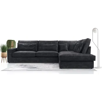 Sedací souprava Falco Rohová sedací souprava CARNY, pravá, černá Palladium 19