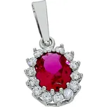 Goldstore Přívěs s oválným rubínem a zirkony Váha: 1.95 g