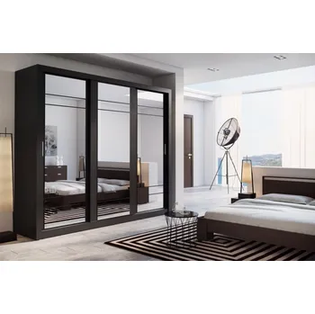 Šatní skříň Šatní skříň 02 ARTI 250 černá/zrcadlo