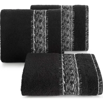 Osuška Osuška černá, stříbrná žakárová bordura 70x140cm