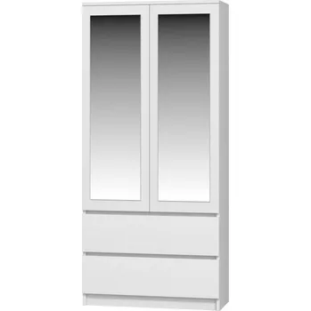 Ložnice Falco Šatní skříň Malvína 2S-90 bílá/zrcadlo