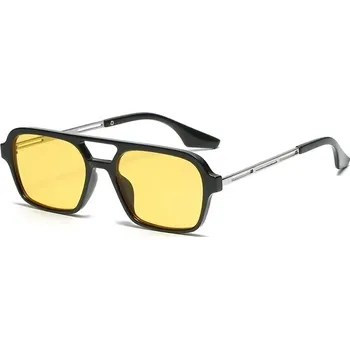 Unisex sluneční brýle pilotky - Černá Žlutá