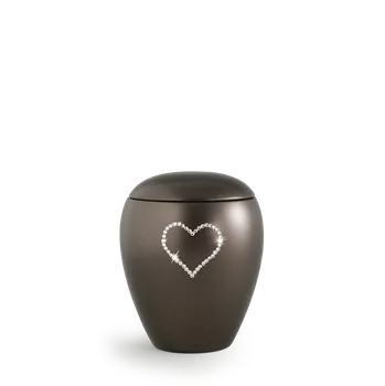Smuteční dekorace Zvířecí urna Crystal Heart - Hnědá 0,5l