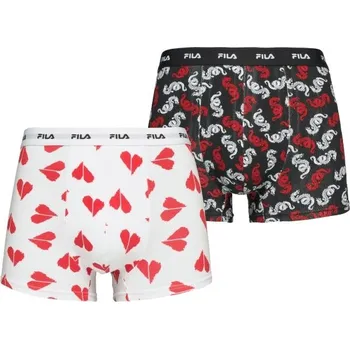 Pánské spodní prádlo Pánské boxerky Fila BOXER ELASTIC WITH LOGO IN BOX OF 2 PIECES S Mix