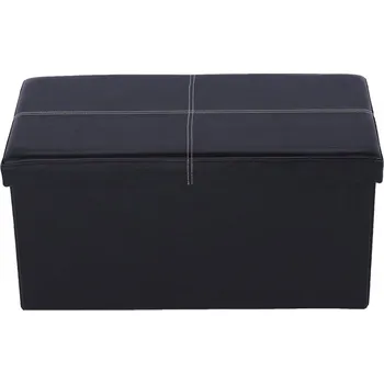 Taburet Skládací taburet IMRA s úložným prostorem, černá ekokůže