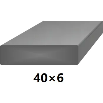 Stavební profil Plochá plná ocelová tyč 40x6 mm (pásovina), bez povrchové úpravy 6 m (J-P40x6-6)