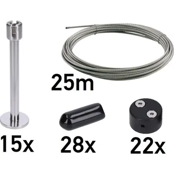 Opora na rostlinu Sada pro vytvoření zelené stěny 2000x1000mm, 4mm drát, nerezová ocel s plastovými spojkami