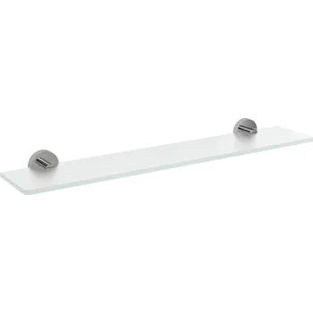 Policová skříň Sapho X-ROUND skleněná police 700mm, chrom/mléčné sklo