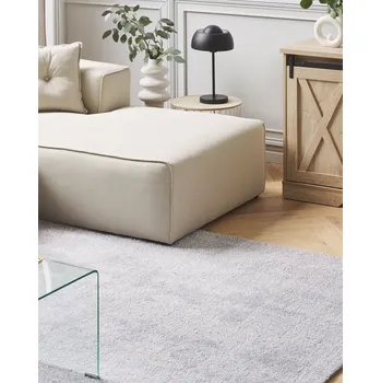 Koberec Koberec světle šedý 160 x 230 cm Shaggy s útulným faktorem prošívaný obdélníkový moderní Beliani