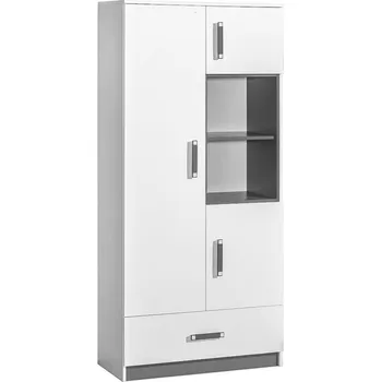 Šatní skříň Dětská skříň TRAFICO 3 kombinovaná, bílá/popel