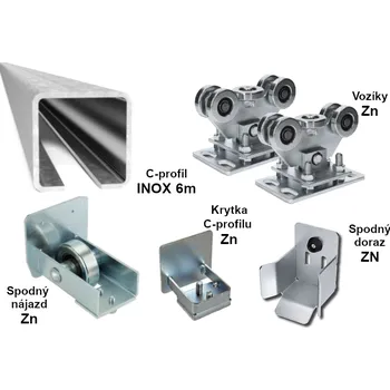 Sada pro výrobu samonosné posuvné brány do 4,5m, INOX/ZN/KOV 68x68x3