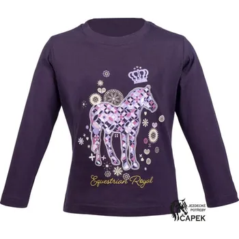 Dětské tričko HKM -LOLA LONG- - Tm. fialová - 98/104