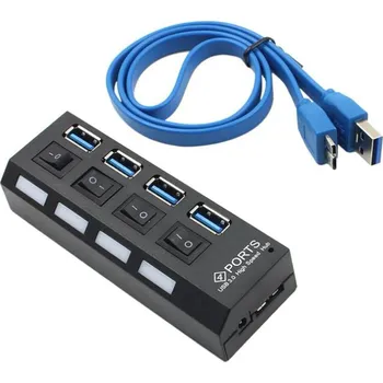 USB hub Interlook YT30 | USB 3.0 HUB | Rozbočovač pro 4 USB porty Černý