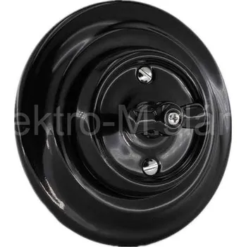 vypínač VINTAGE vypínač 6 schodišťový černý otočný komplet kulatá keramika K1-R110A1