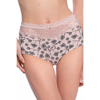 Dámské spodní prádlo DÁMSKÉ MIDI KALHOTKY L-1550MX černo-prachově růžová S