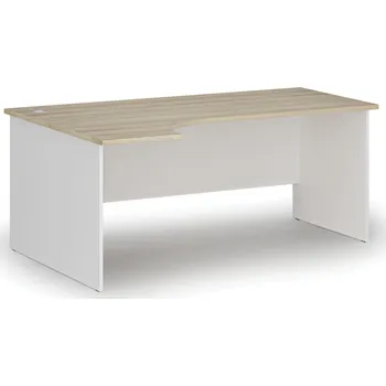 Psací stůl B2B Partner Rohový kancelářský psací stůl PRIMO WHITE, 180x120 cm, levý, bílá/dub přírodní