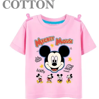 Dětské bavlněné tričko s potiskem Mickey Mouse Barva: růžová (styl 3), Velikost: 9-10 let