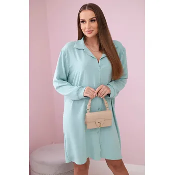 Dámská košile Dlouhá košile s viskózou tmavá máta UNI