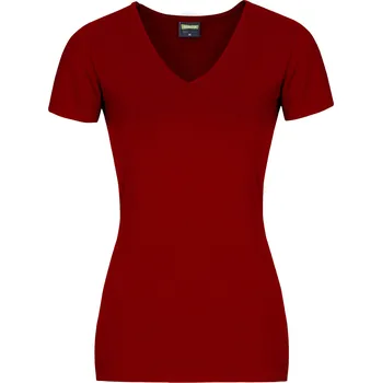 Dámské tričko Bambusové Tričko Véčko Krátký Rukáv Červené V Výstřih Dámské Velikost: L