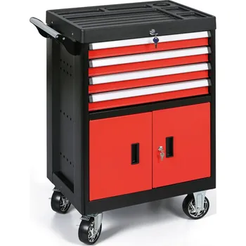 B2B Partner Mobilní skříňka na nářadí, 4 zásuvky, 965x664x464 mm