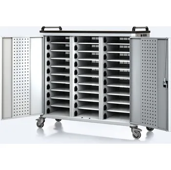 Alfa 3 Pojízdný nabíjecí vozík pro notebooky a tablety, 30 přihrádek, šedá/šedá