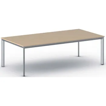 Psací stůl B2B Partner Jednací kancelářský stůl PRIMO INVITATION, 240x120 cm, šedostříbrná podnož, buk