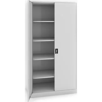 Policová skříň Kovona Dílenská policová skříň na nářadí KOVONA JUMBO, 4 police, svařovaná, 1200 x 500 x 1950 mm, šedá / šedá