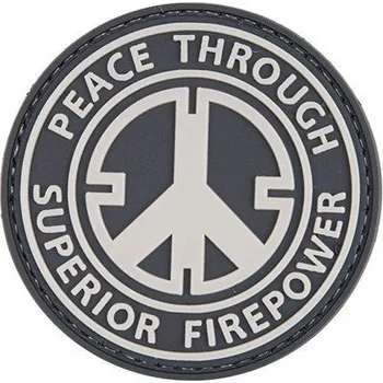 Nášivka 3D nášivka Peace Through Superior Firepower - černá, GFC