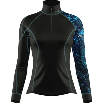 Dámské funkční triko dlouhý rukáv se zipem HEART černá Bamboo Thermo - Modrá / XL