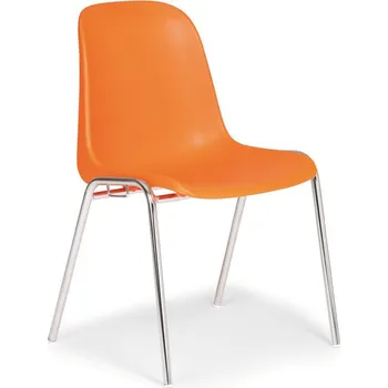 Nábytek B2B Partner Plastová jídelní židle ELENA, oranžová, chromované nohy