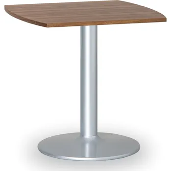 Konferenční stolek B2B Partner Konferenční stolek ZEUS II, 66x66 cm, šedá podnož, ořech