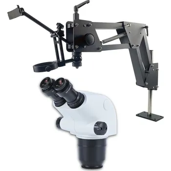 Mikroskop Faserský set mikroskopu se stojanem se stojanem určeným k pevnému přimontování na zlatnický či faserský stůl
