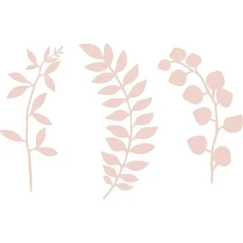 Party dekorace PartyDeco Dekorace Větvičky s lístky pudrově růžové 9ks
