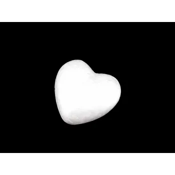 Srdce Ø6; 6,5 cm polystyren, barva 1 (Ø6 cm) bílá