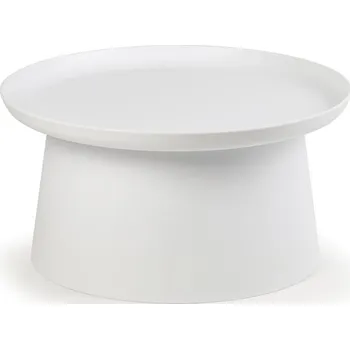 Konferenční stolek Plastový kávový stolek FUNGO, průměr 70 cm, bílý