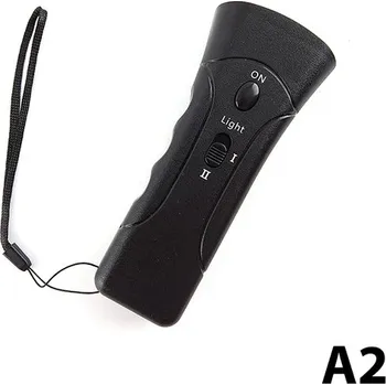 Obojek pro psa Ultrazvukový obojek proti štěkání psů s LED | psí obojek - Černá