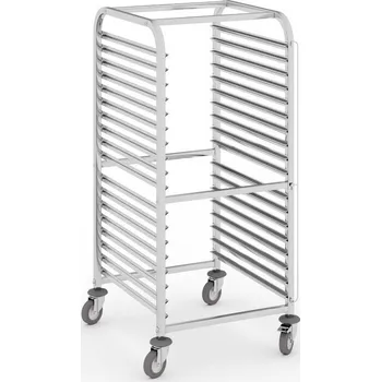 Kancelářský vozík B2B Partner Nerezový přepravní vozík na gastronádoby, 10 pater, GN 2/1, 1350 x 590 x 670 mm