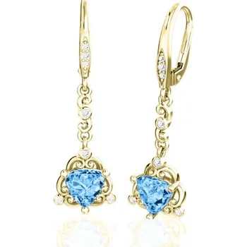 Náušnice Couple, Velkolepé náušnice Antoinette, žluté zlato s barevnými zirkony, Patent visací klasický, 585-66-3-0375.0Z00.0.00.103.10