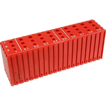 B2B Partner Plastový box pro ukládání vrtáků o průměru 5–7,9 mm, modul 20x5, 30 dutin, červená